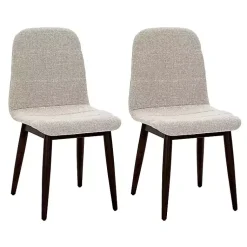 Kirklands Home Oatmeal Linen Dining Chairs, Set of 2 Tan New