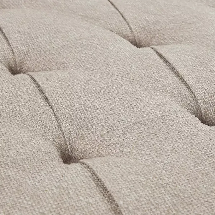 Kirklands Home Oatmeal Tufted Square Ottoman Tan Outlet