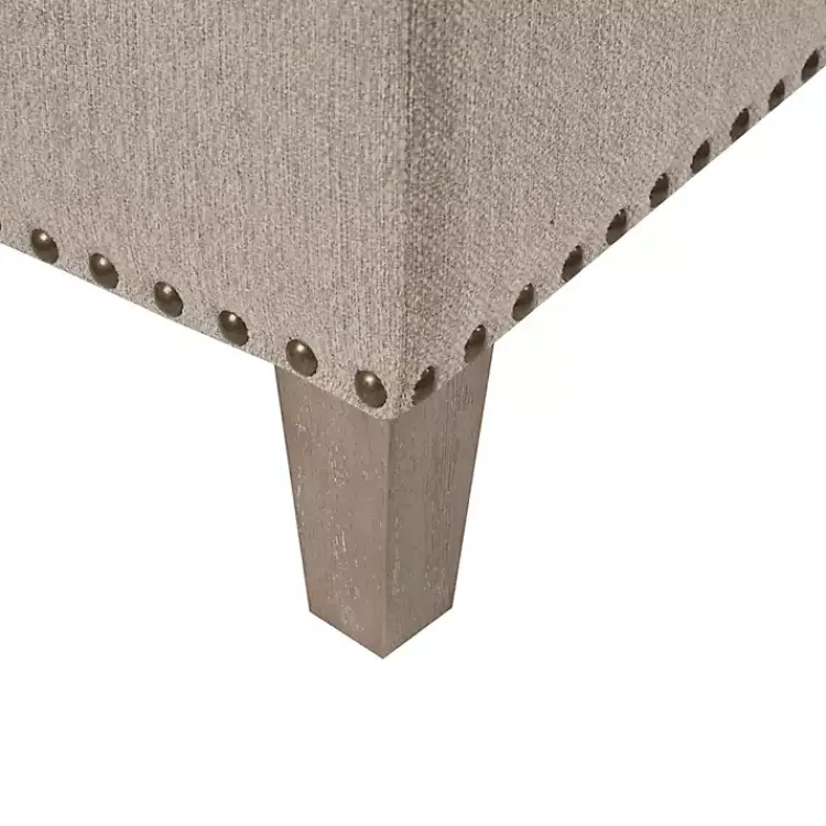 Kirklands Home Oatmeal Tufted Square Ottoman Tan Outlet