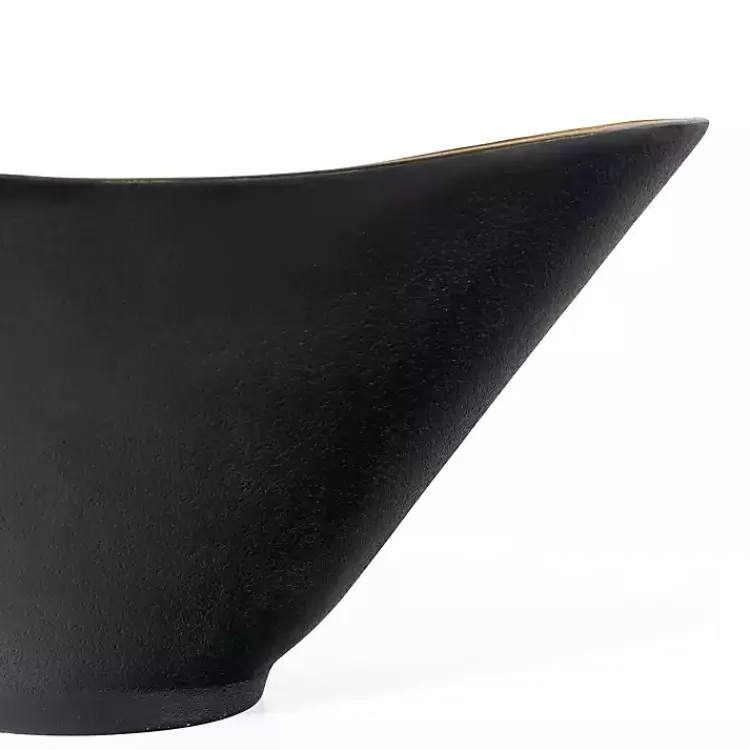 Decorative Bowls & Jars>Kirklands Home Oblong Black and Gold Bowl, 15 in