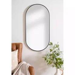 Kirklands Home Oblong Black Nouveau Linear Wall Mirror Best