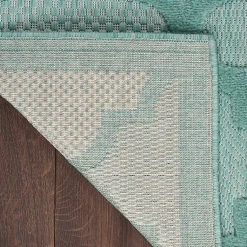 Kirklands Home Ocean Aqua Trellis Outdoor Area Rug, 4x6 Blue New