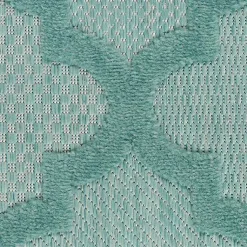 Kirklands Home Ocean Aqua Trellis Outdoor Area Rug, 4x6 Blue New