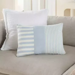 Pillows>Kirklands Home Ocean Asymmetrical Stripes Lumbar Pillow Blue
