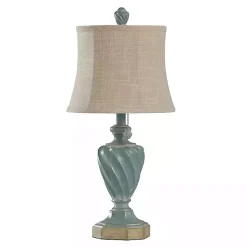 Kirklands Home Ocean Blue and Gold Table Lamp Tan Clearance