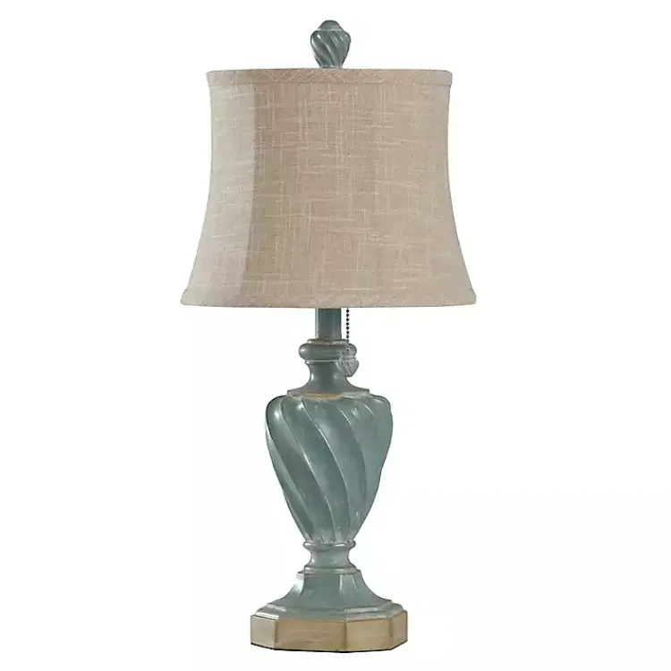 Kirklands Home Ocean Blue and Gold Table Lamp Tan Clearance