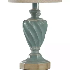 Kirklands Home Ocean Blue and Gold Table Lamp Tan Clearance