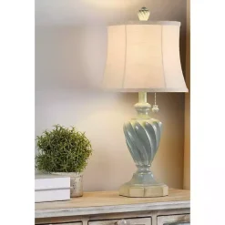 Kirklands Home Ocean Blue and Gold Table Lamp Tan Clearance