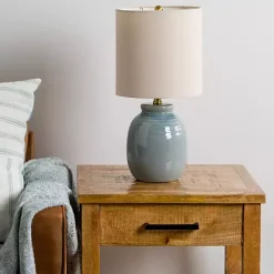 Kirklands Home Ocean Blue Ceramic Table Lamp Tan Outlet