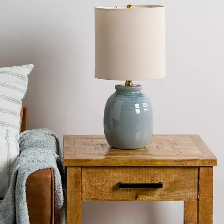 Kirklands Home Ocean Blue Ceramic Table Lamp Tan Outlet