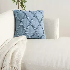 Pillows>Kirklands Home Ocean Diamond Lattice Throw Pillow Blue