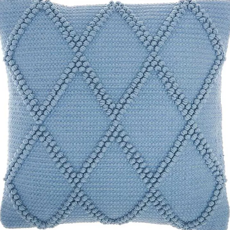 Pillows>Kirklands Home Ocean Diamond Lattice Throw Pillow Blue