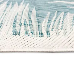 Kirklands Home Ocean Blue Palm Leaves Outdoor Area Rug, 7x9 Hot