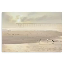 Kirklands Home Ocean City Pier Canvas Art Print Tan Outlet