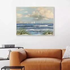Kirklands Home Ocean Regatta Framed Canvas Art Print Multi Hot