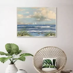 Kirklands Home Ocean Regatta Framed Canvas Art Print Multi Hot
