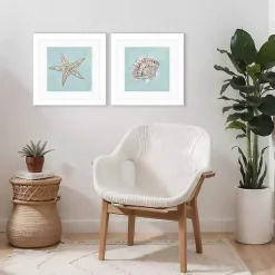 Kirklands Home Ocean Seashells II Framed Art Prints, Set of 2 New
