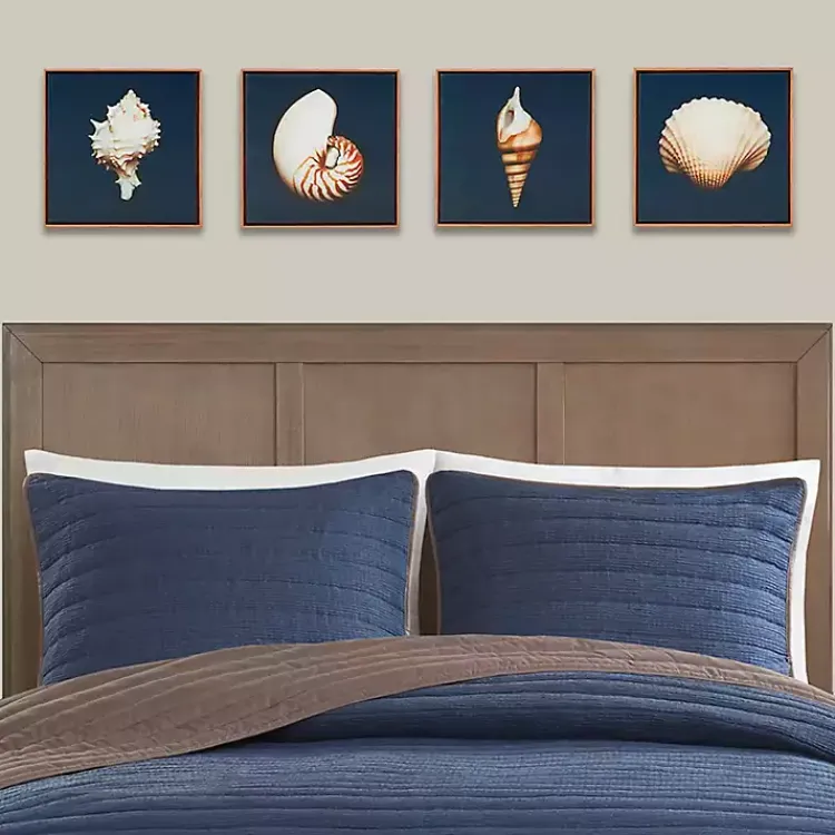 Kirklands Home Ocean Shell Framed Canvas Art Prints, Set of 4 Clearance