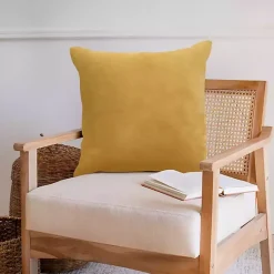 Pillows>Kirklands Home Ochre Velvet Handmade Throw Pillow Yellow