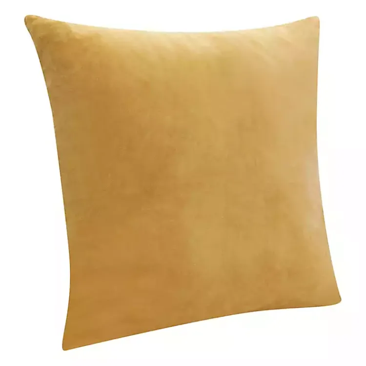 Pillows>Kirklands Home Ochre Velvet Handmade Throw Pillow Yellow
