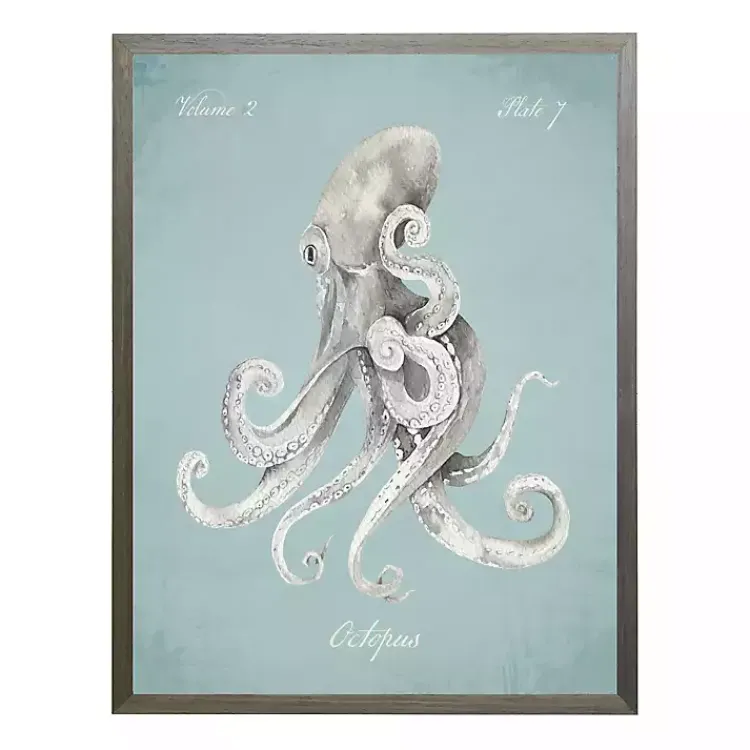 Kirklands Home Octopus in Blue Framed Art Print