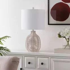 Kirklands Home Off Rattan Orion Table Lamp White Clearance