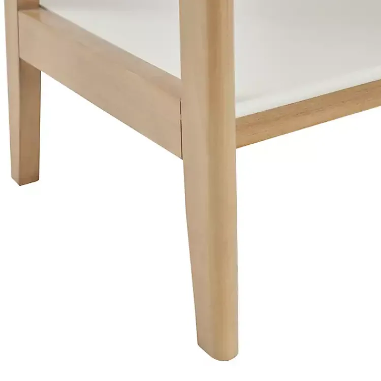 Kirklands Home Off White Wood Shelves with Natural Frame Bookcase Clearance