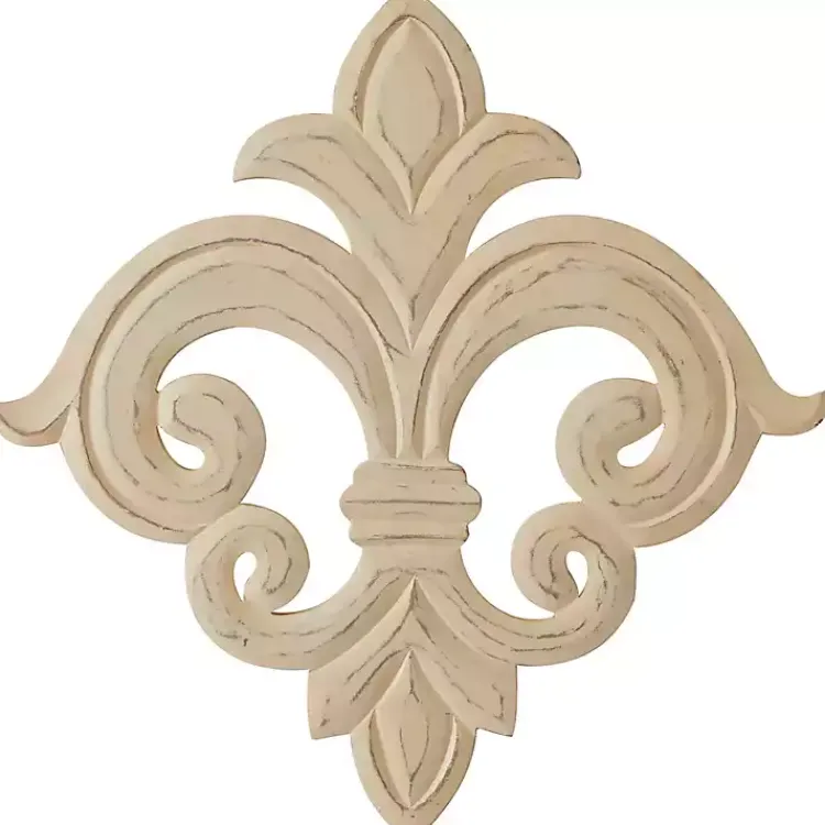 Kirklands Home Off-White Distressed Fleur De Lis Wall Decoration Ivory Hot