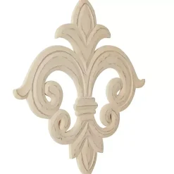 Kirklands Home Off-White Distressed Fleur De Lis Wall Decoration Ivory Hot