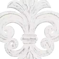 Kirklands Home Off-White Distressed Fleur De Lis Wall Decoration Ivory Hot