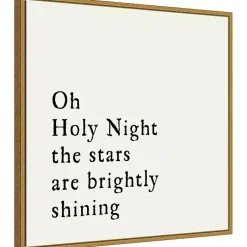 Christmas Art & Wall Decor>Kirklands Home Oh Holy Night Gold Framed Canvas Art Print
