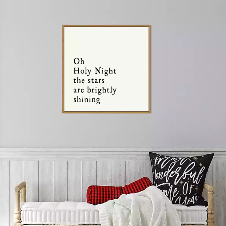 Christmas Art & Wall Decor>Kirklands Home Oh Holy Night Gold Framed Canvas Art Print