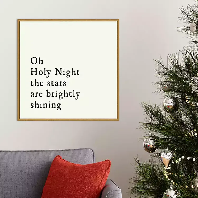 Christmas Art & Wall Decor>Kirklands Home Oh Holy Night Gold Framed Canvas Art Print
