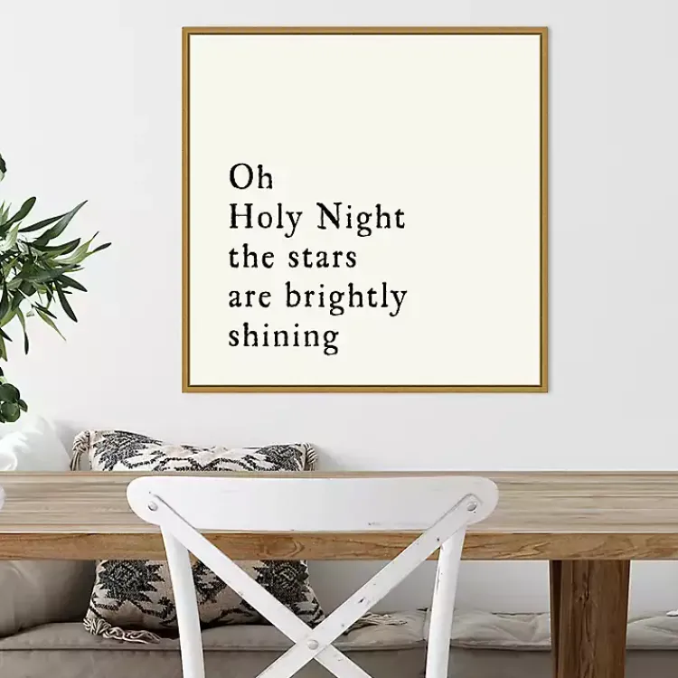 Christmas Art & Wall Decor>Kirklands Home Oh Holy Night Gold Framed Canvas Art Print