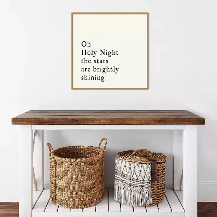 Christmas Art & Wall Decor>Kirklands Home Oh Holy Night Gold Framed Canvas Art Print