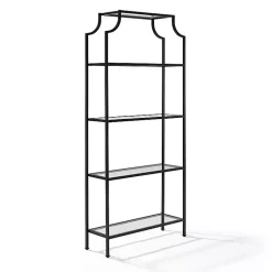 Kirklands Home Oil-Rubbed Bronze 4-Tier Glass Ashlee Etagere Brown Outlet
