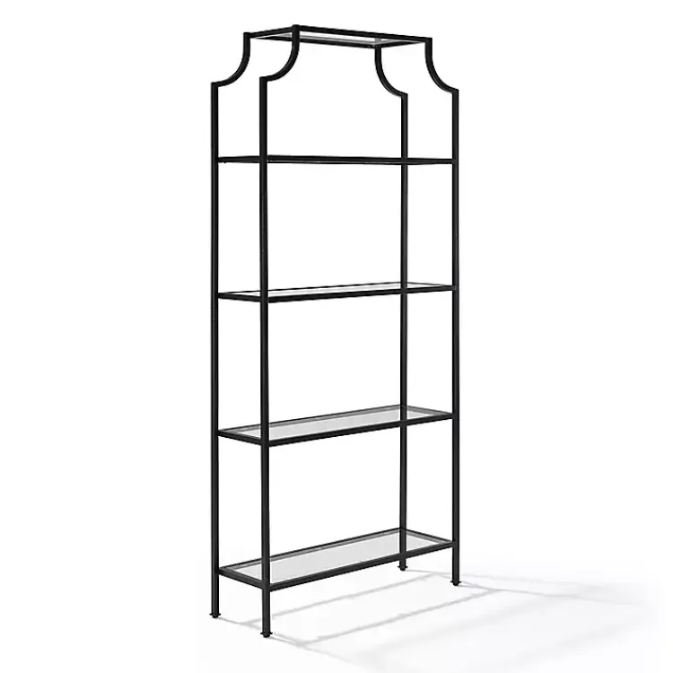 Kirklands Home Oil-Rubbed Bronze 4-Tier Glass Ashlee Etagere Brown Outlet