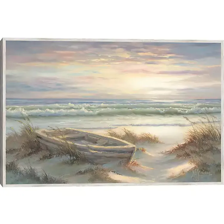 Kirklands Home Old Rowboat on the Shore Framed Canvas Art Print Hot