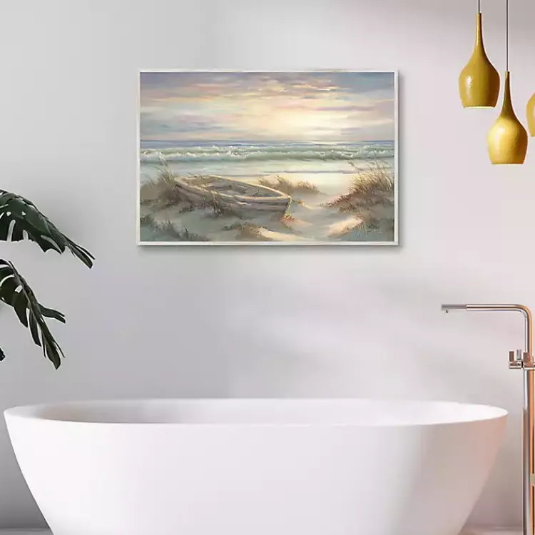 Kirklands Home Old Rowboat on the Shore Framed Canvas Art Print Hot