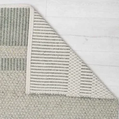 Kirklands Home Olive Striped Border Area Rug Green Discount