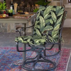 Kirklands Home Onyx Cebu Luxe Outdoor Dining Chair Cushion Black New