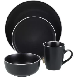 Kirklands Home Onyx Eliza 16-pc. Dinnerware Set Black