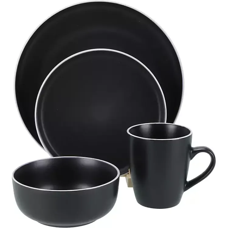 Kirklands Home Onyx Eliza 16-pc. Dinnerware Set Black