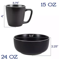 Kirklands Home Onyx Eliza 16-pc. Dinnerware Set Black