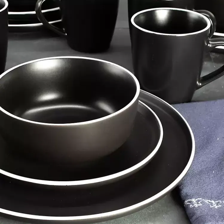 Kirklands Home Onyx Eliza 16-pc. Dinnerware Set Black