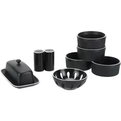 Kirklands Home Onyx Stoneware 7-pc. Kitchen Accessories Set Black Outlet