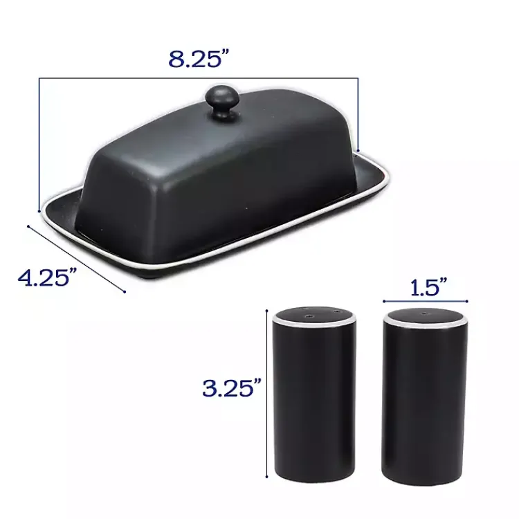 Kirklands Home Onyx Stoneware 7-pc. Kitchen Accessories Set Black Outlet