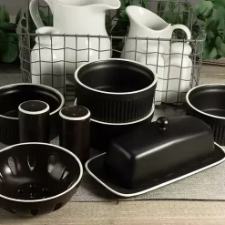 Kirklands Home Onyx Stoneware 7-pc. Kitchen Accessories Set Black Outlet