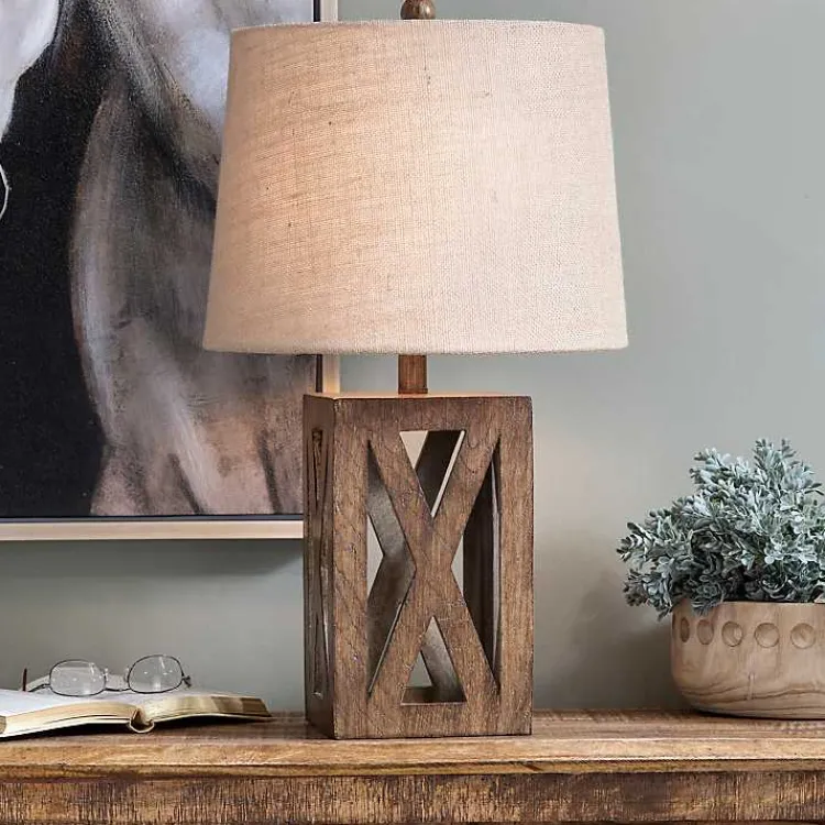 Kirklands Home Open Block Table Lamp Tan Sale