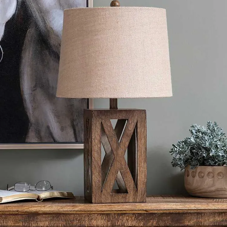 Kirklands Home Open Block Table Lamp Tan Sale